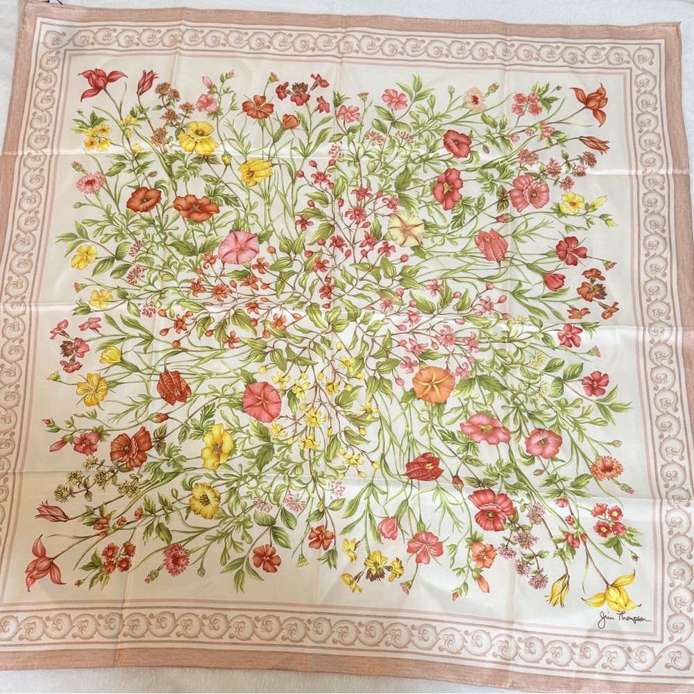 Brandnew #1 Floral Silk Scarf by Jim Thompson Brand - Multicolor